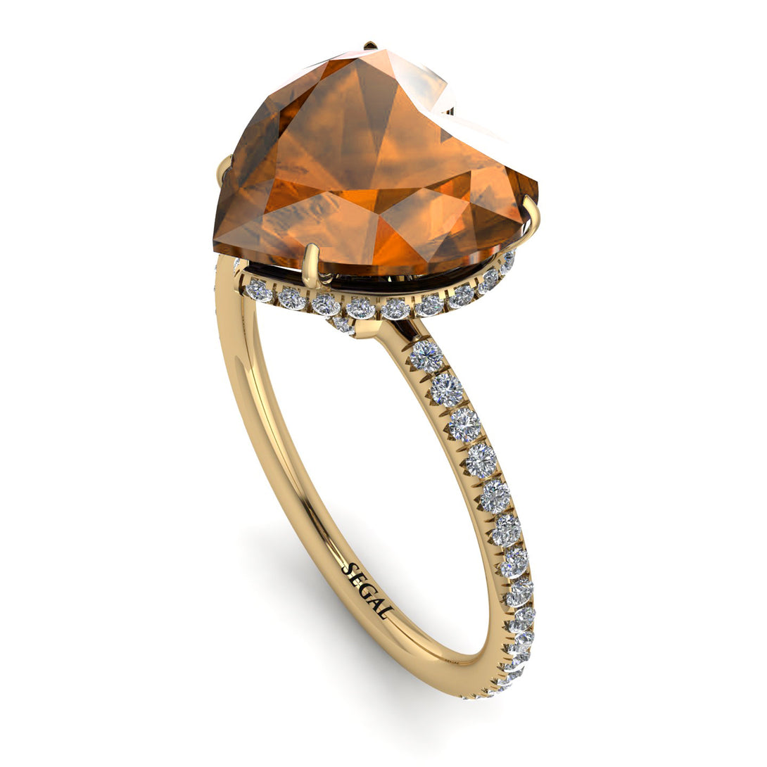 Heart Shape Brown Diamond Ring - Noelle No. 1101