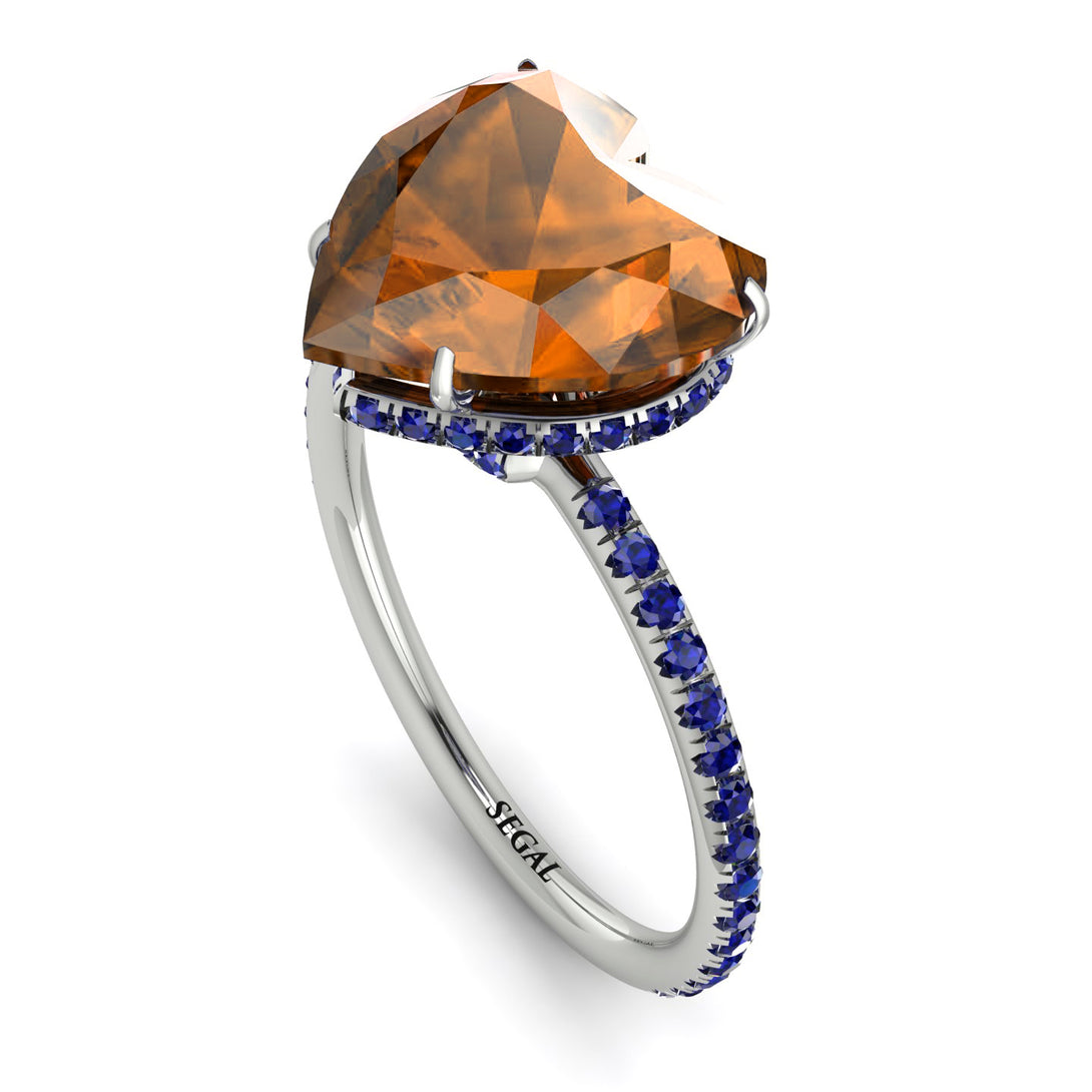Heart Shape Brown Diamond Ring - Noelle No. 1115
