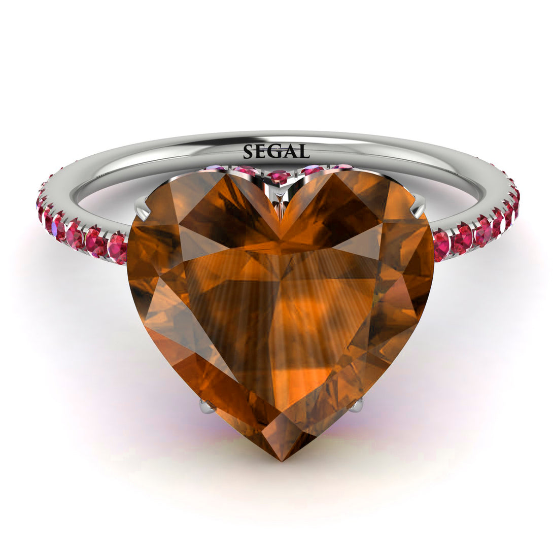 Heart Shape Brown Diamond Ring - Noelle No. 1112