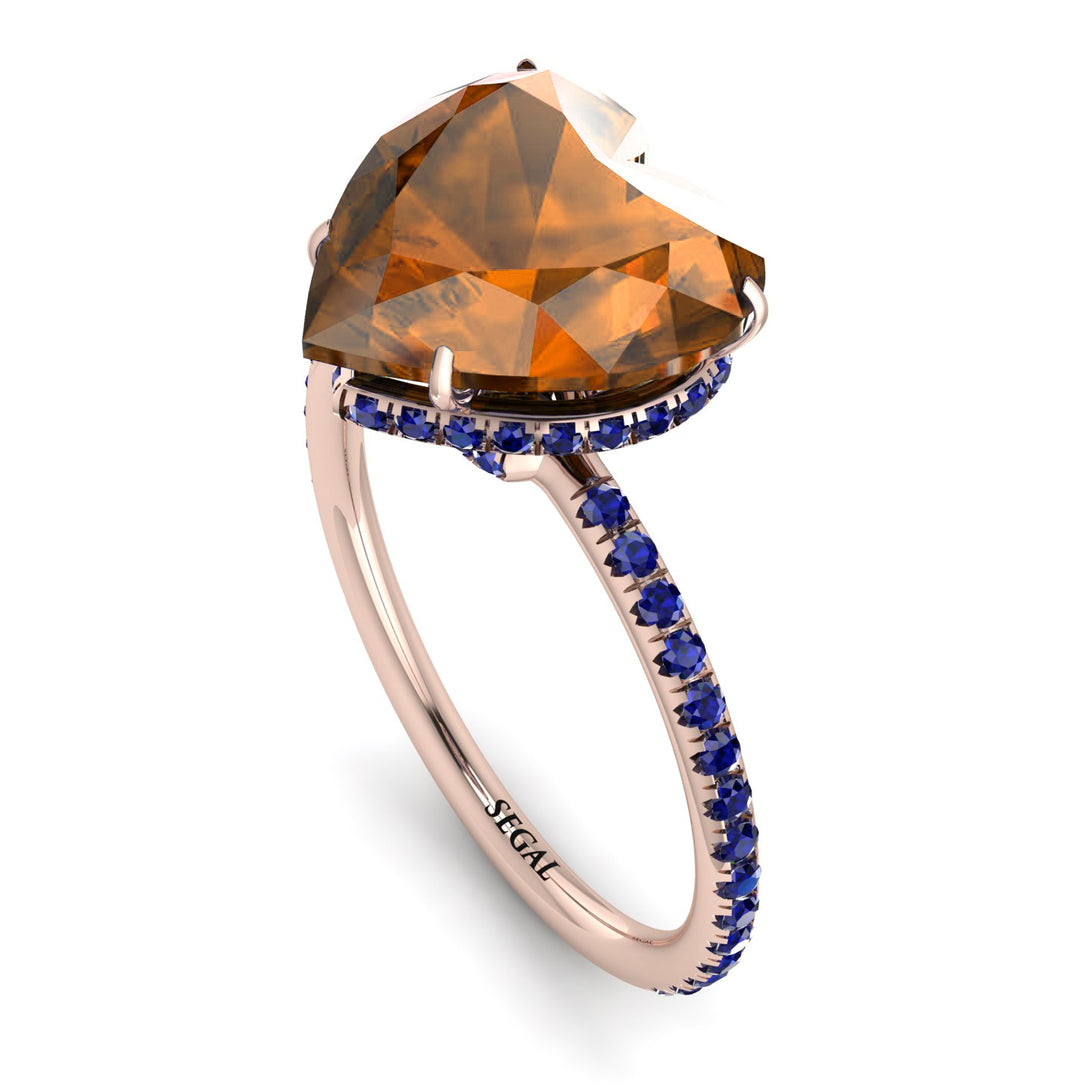 Heart Shape Brown Diamond Ring - Noelle No. 1114