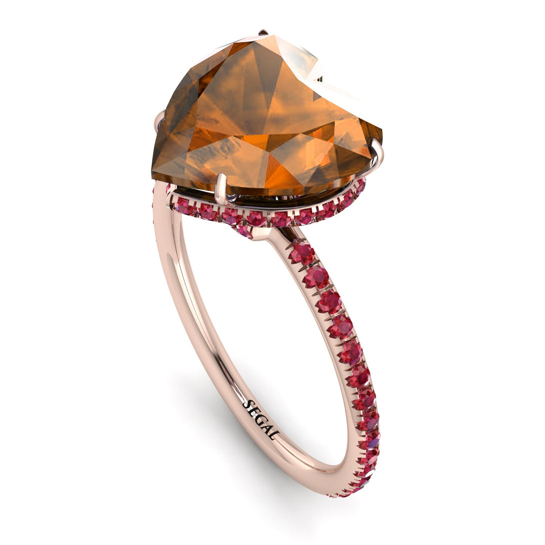 Heart Shape Brown Diamond Ring - Noelle No. 1111