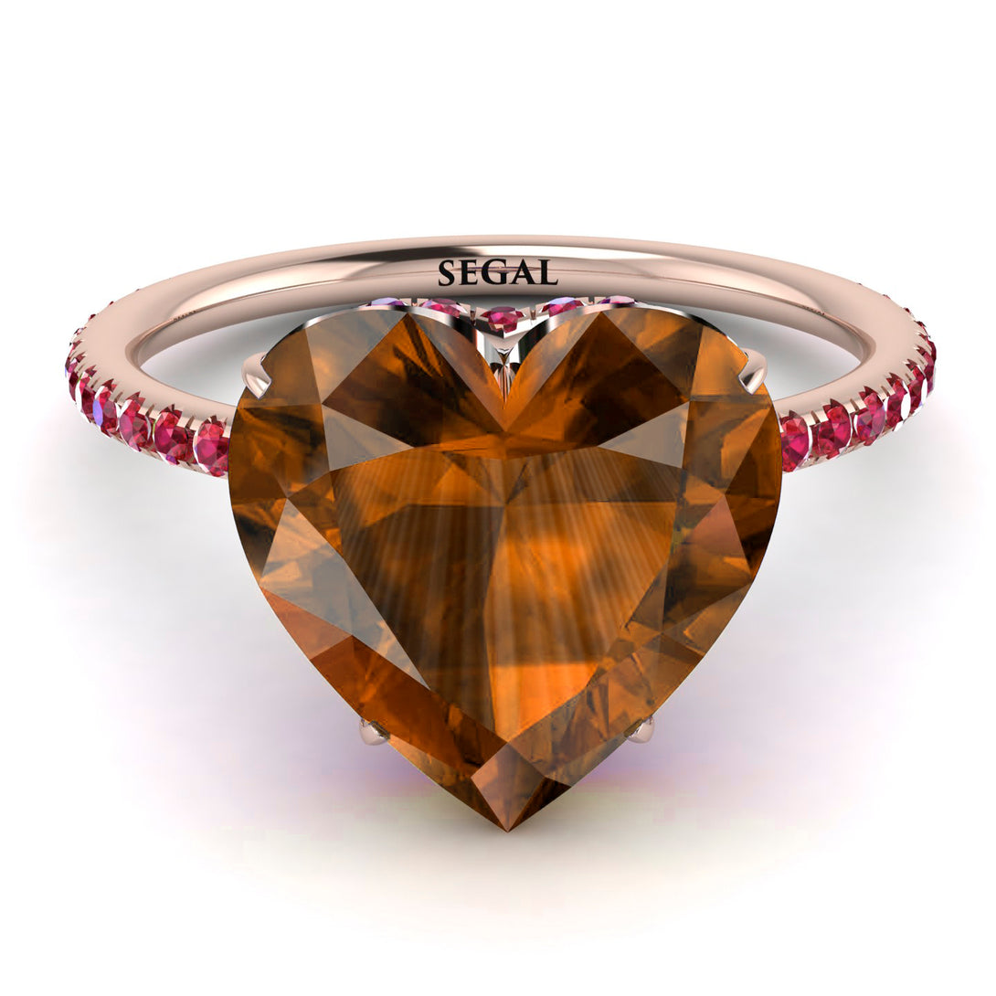 Heart Shape Brown Diamond Ring - Noelle No. 1111