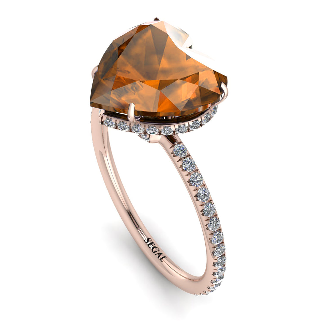 Heart Shape Brown Diamond Ring - Noelle No. 1102