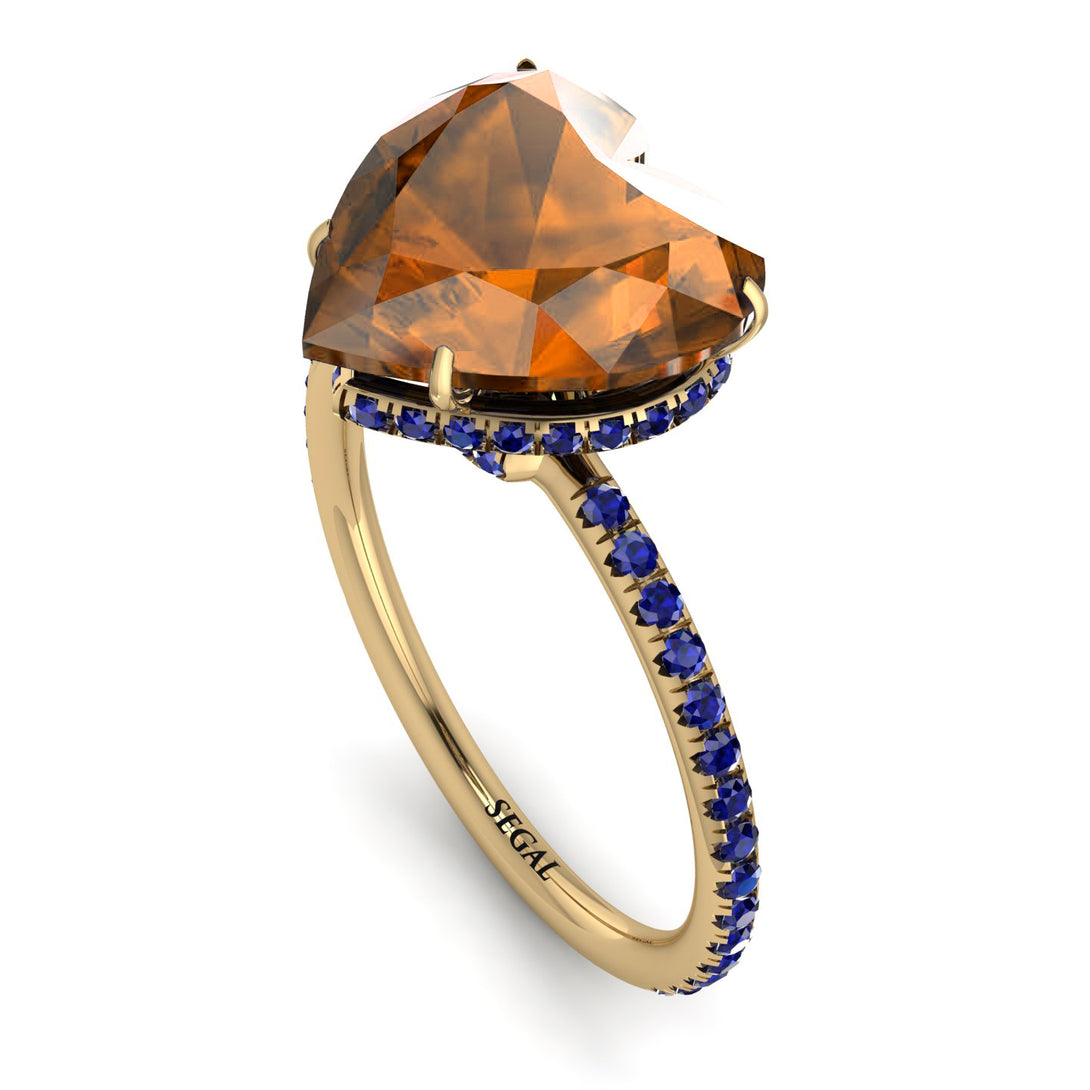 Heart Shape Brown Diamond Ring - Noelle No. 1113