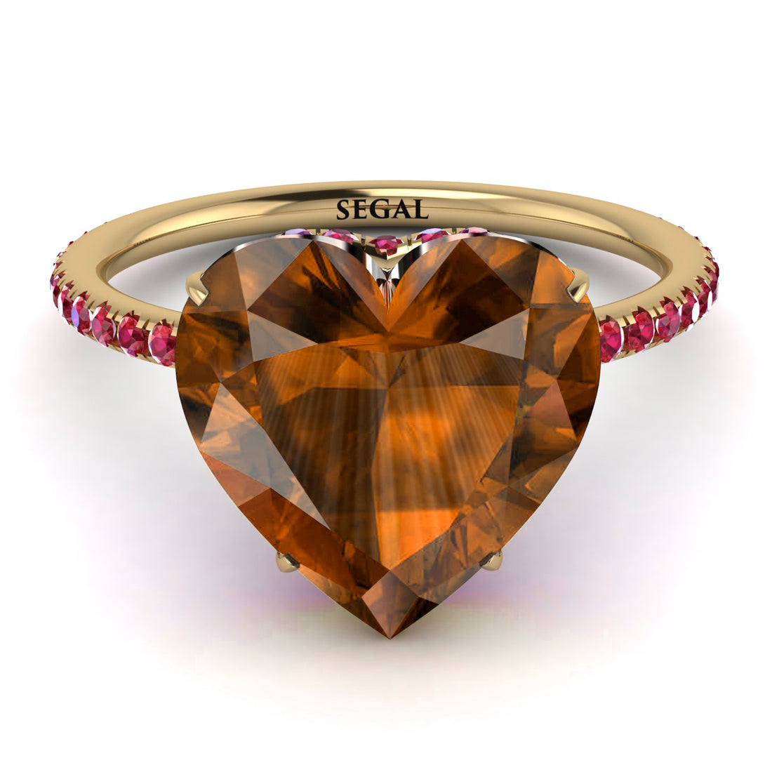 Heart Shape Brown Diamond Ring - Noelle No. 1110
