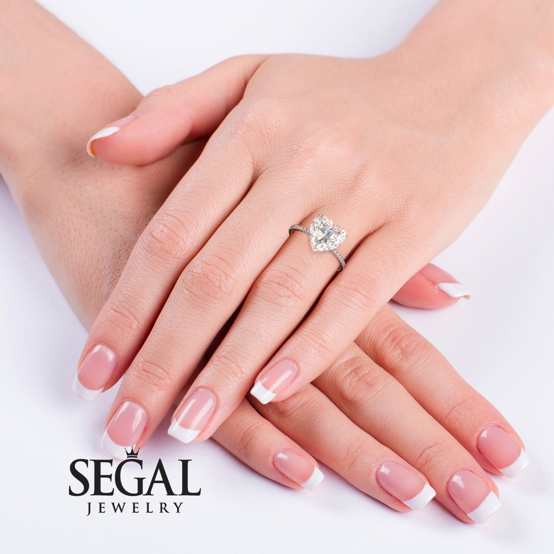 Custom 6ct Heart Shape Diamond Ring - Noelle No. 3000