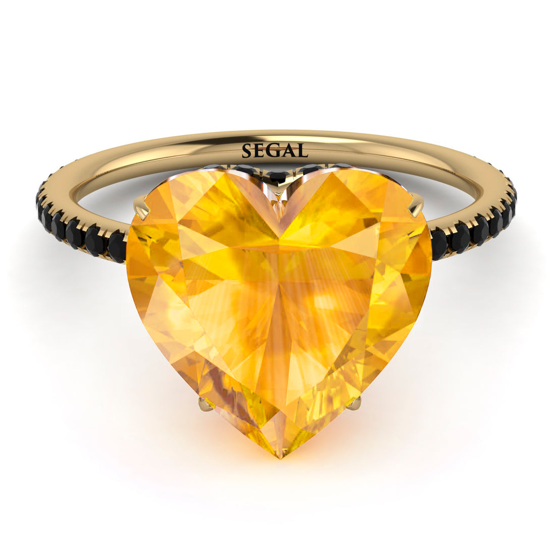 Heart Shape Yellow Diamond Ring - Noelle No. 1007
