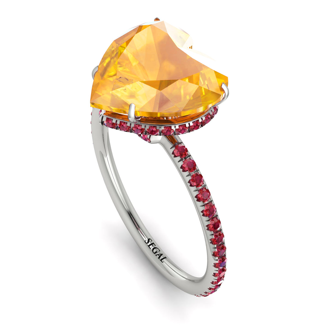 Heart Shape Yellow Diamond Ring - Noelle No. 1012