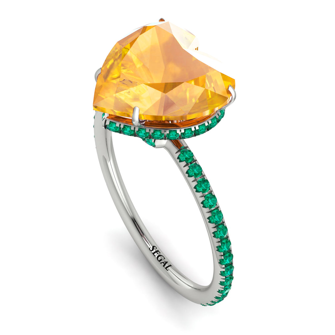 Heart Shape Yellow Diamond Ring - Noelle No. 1006