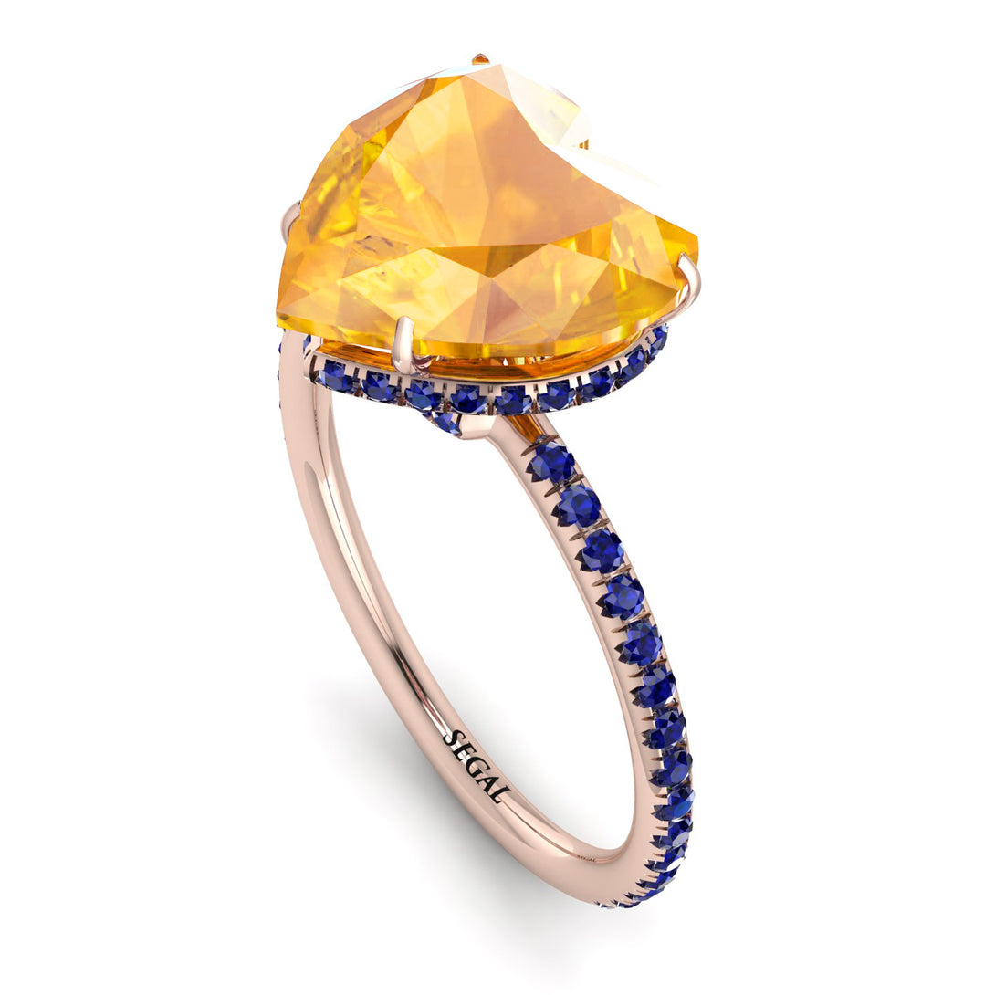 Heart Shape Yellow Diamond Ring - Noelle No. 1014