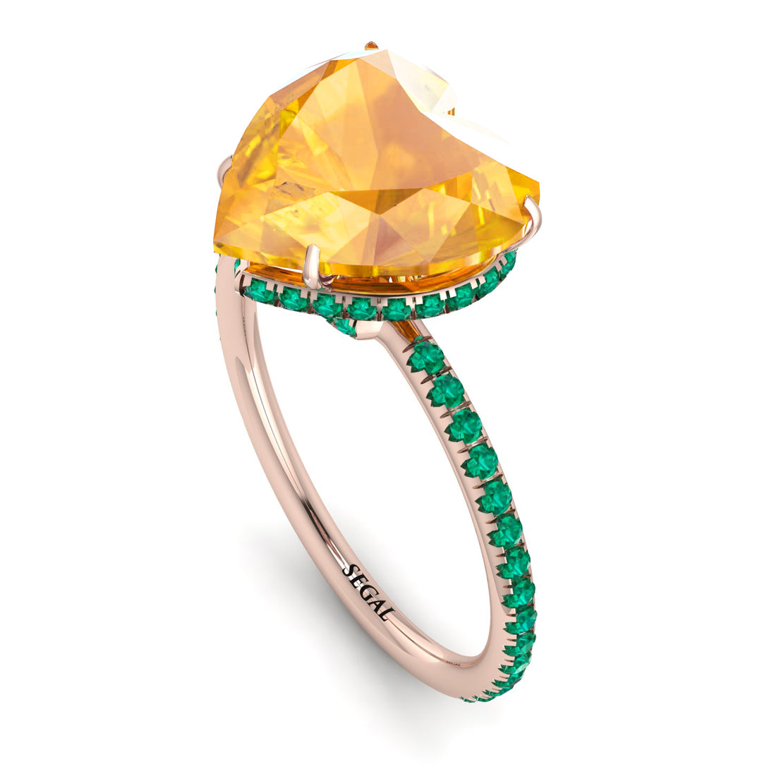 Heart Shape Yellow Diamond Ring - Noelle No. 1005