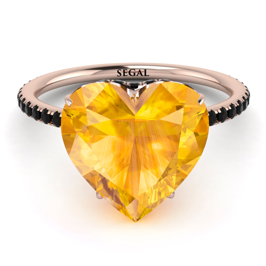 Heart Shape Yellow Diamond Ring - Noelle No. 1008