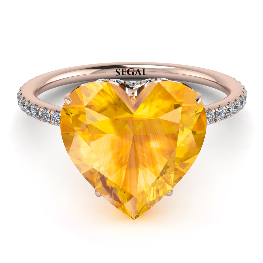 Heart Shape Yellow Diamond Ring - Noelle No. 1002