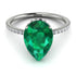 Hidden Halo Elegant Pear Emerald Engagement Ring - Ariel No. 6