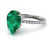 Hidden Halo Elegant Pear Emerald Engagement Ring - Ariel No. 6