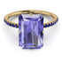 Hidden Halo Emerald Cut Tanzanite Engagement Ring - Vanessa No. 213