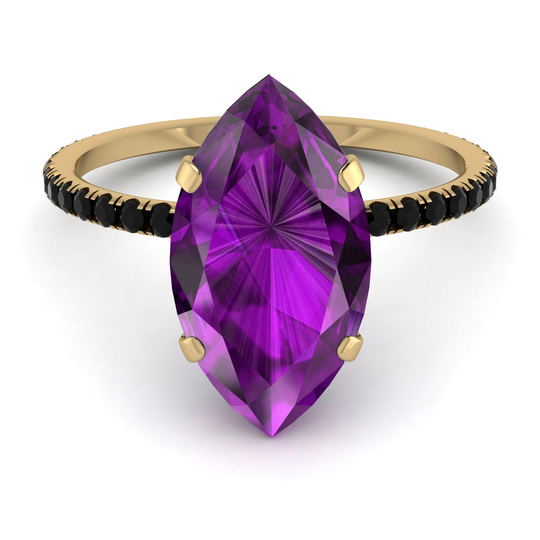 Hidden Halo Marquise Amethyst Engagement Ring - Journey No. 307