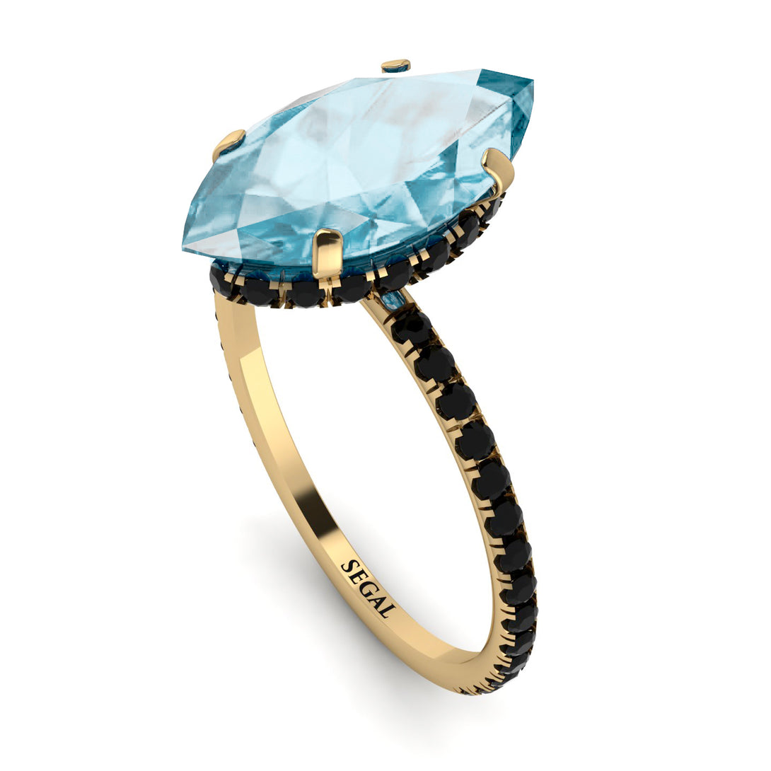 Hidden Halo Marquise Aquamarine Engagement Ring - Journey No. 407