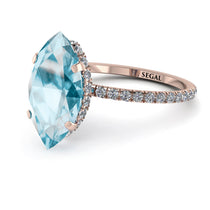 Hidden Halo Marquise Aquamarine Engagement Ring - Journey No. 402 image 1