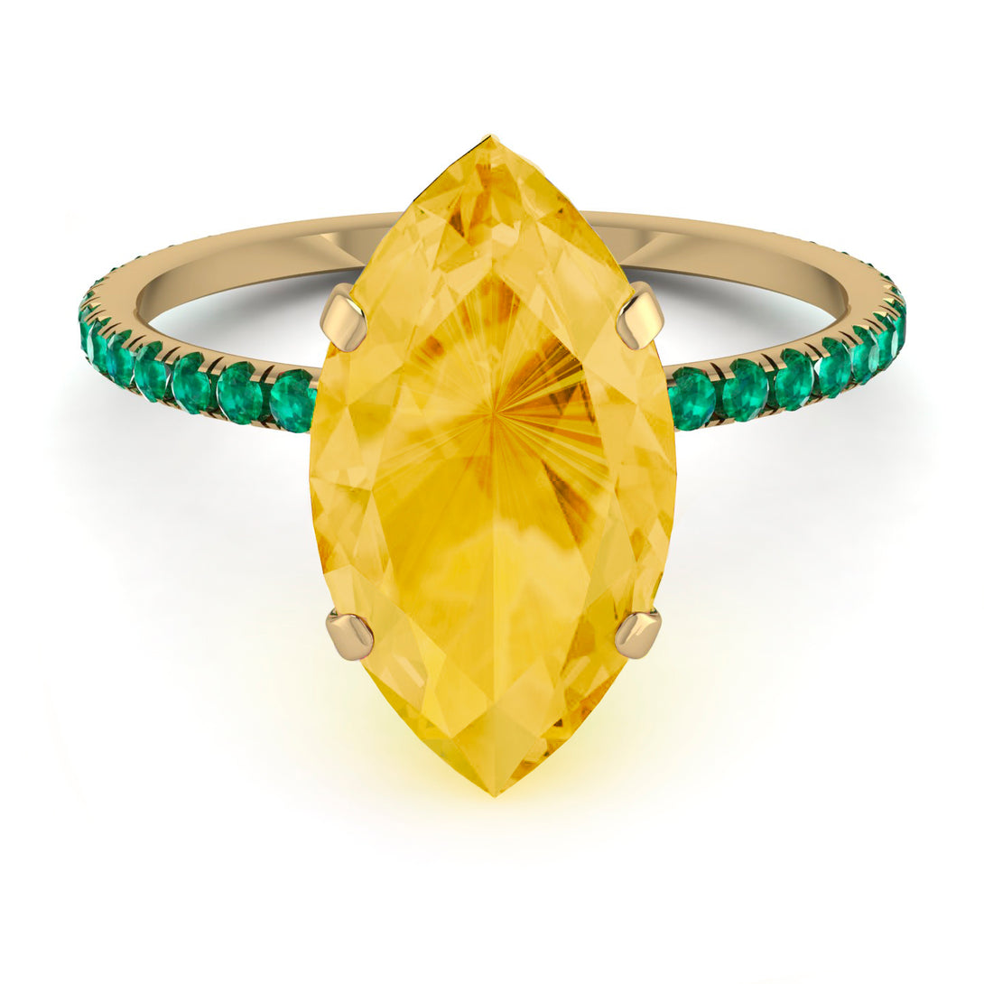 Hidden Halo Marquise Citrine Engagement Ring - Journey No. 604