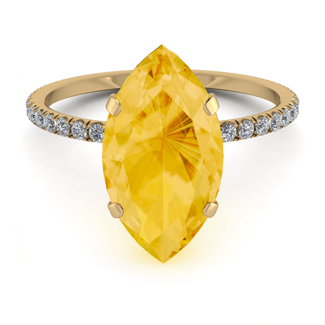 Hidden Halo Marquise Citrine Engagement Ring - Journey No. 601
