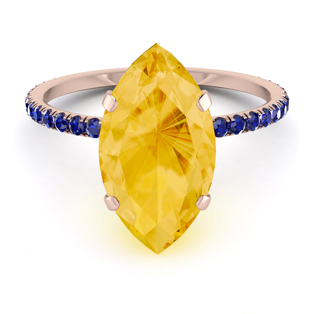 Hidden Halo Marquise Citrine Engagement Ring - Journey No. 614