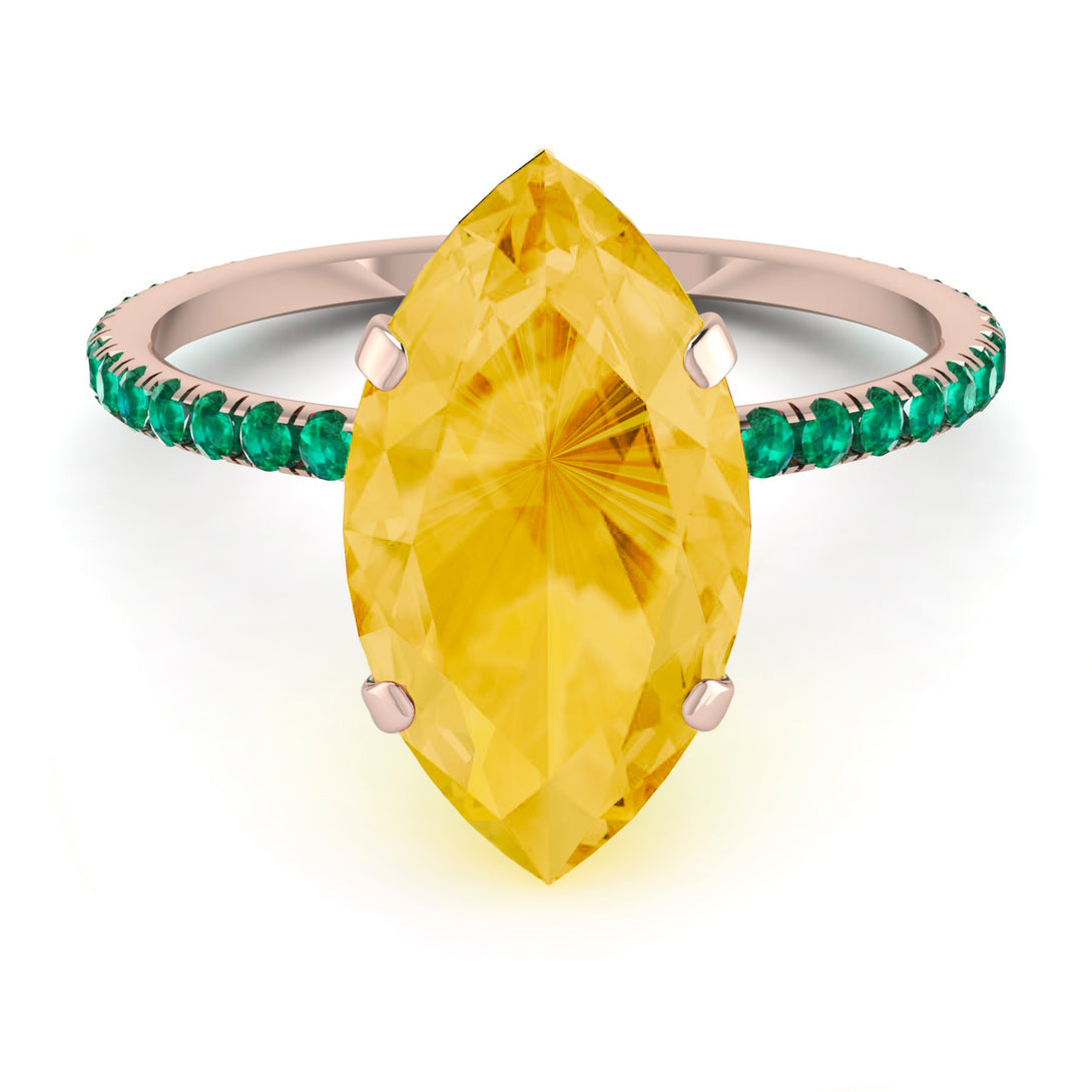 Hidden Halo Marquise Citrine Engagement Ring - Journey No. 605