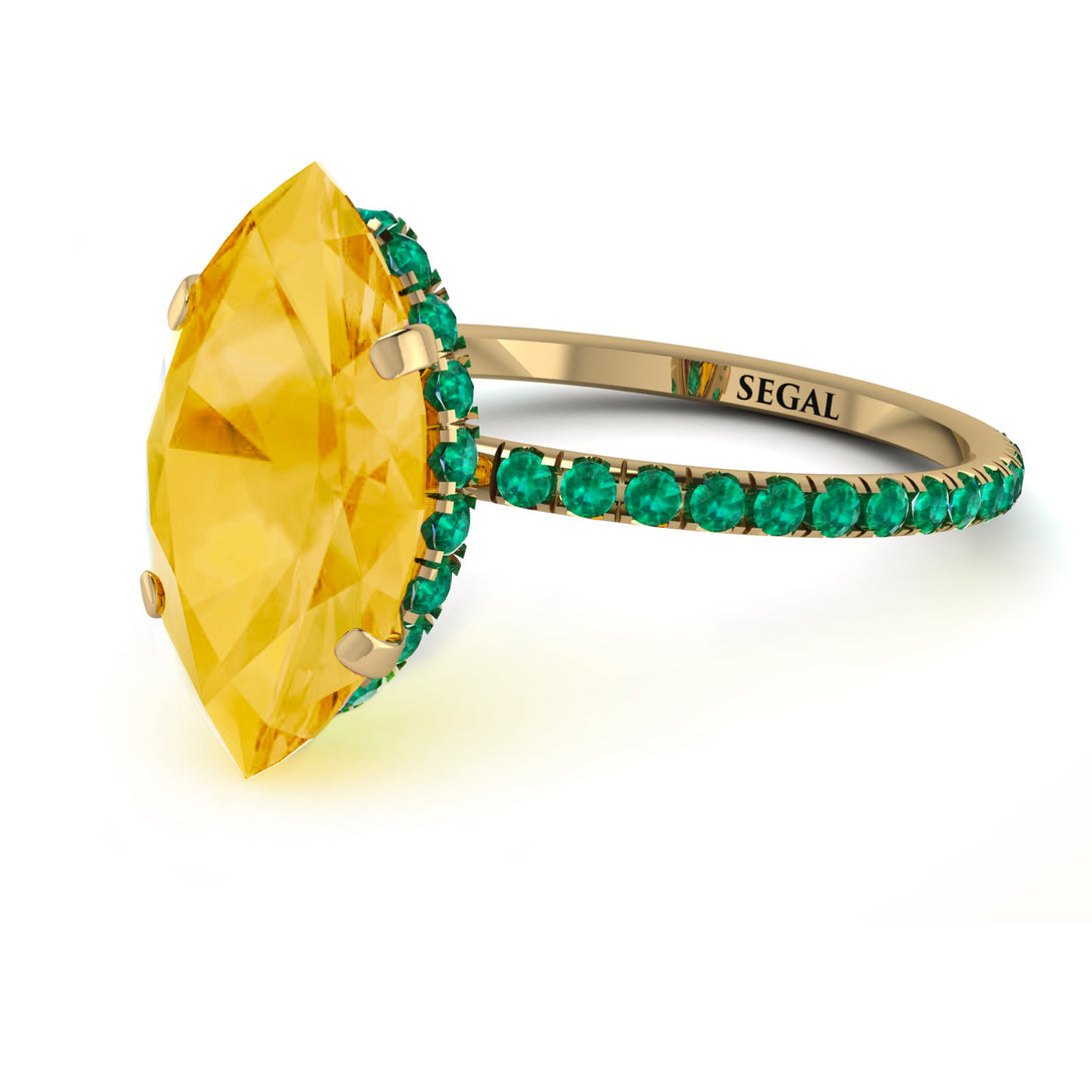 Hidden Halo Marquise Citrine Engagement Ring - Journey No. 604