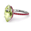 Hidden Halo Marquise Peridot Engagement Ring - Journey No. 712