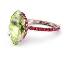 Hidden Halo Marquise Peridot Engagement Ring - Journey No. 711 image 1