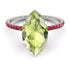 Hidden Halo Marquise Peridot Engagement Ring - Journey No. 712