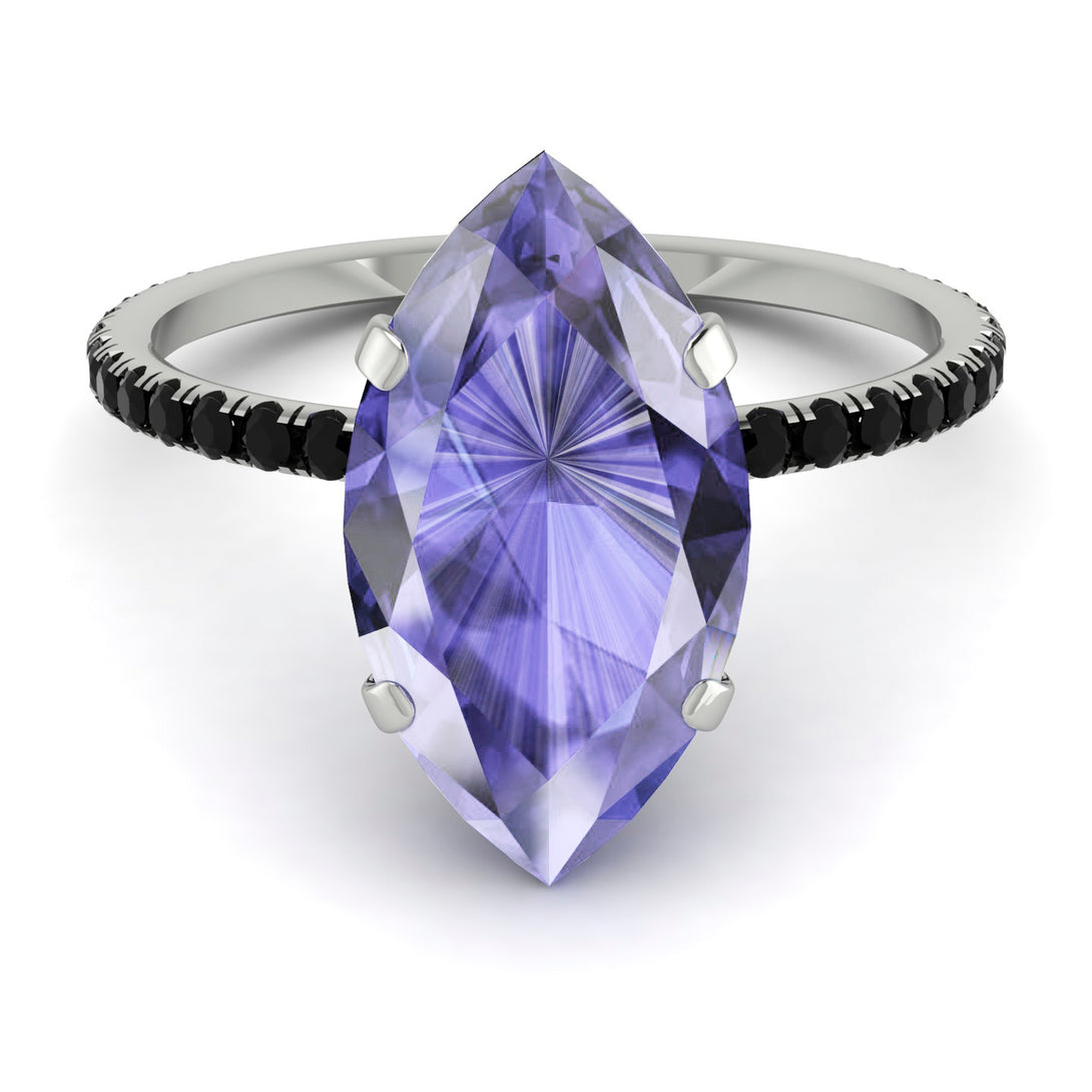 Hidden Halo Marquise Tanzanite Engagement Ring - Journey No. 209