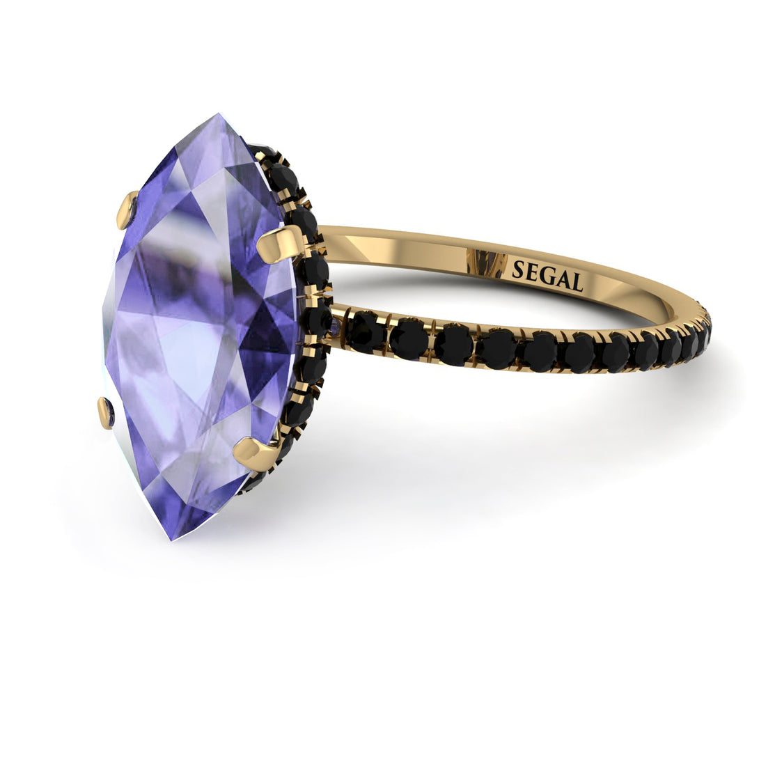 Hidden Halo Marquise Tanzanite Engagement Ring - Journey No. 207