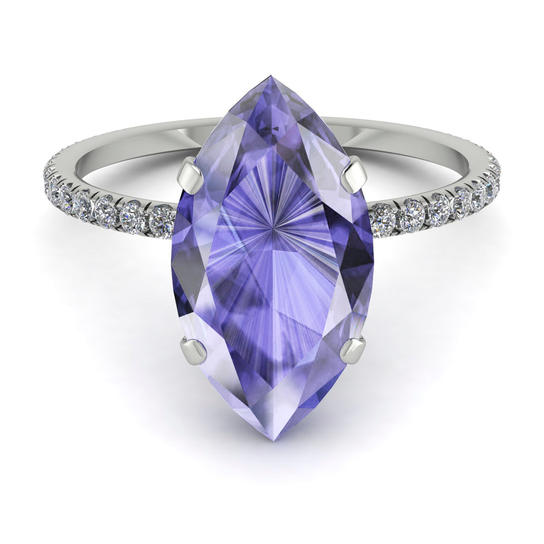 Hidden Halo Marquise Tanzanite Engagement Ring - Journey No. 203