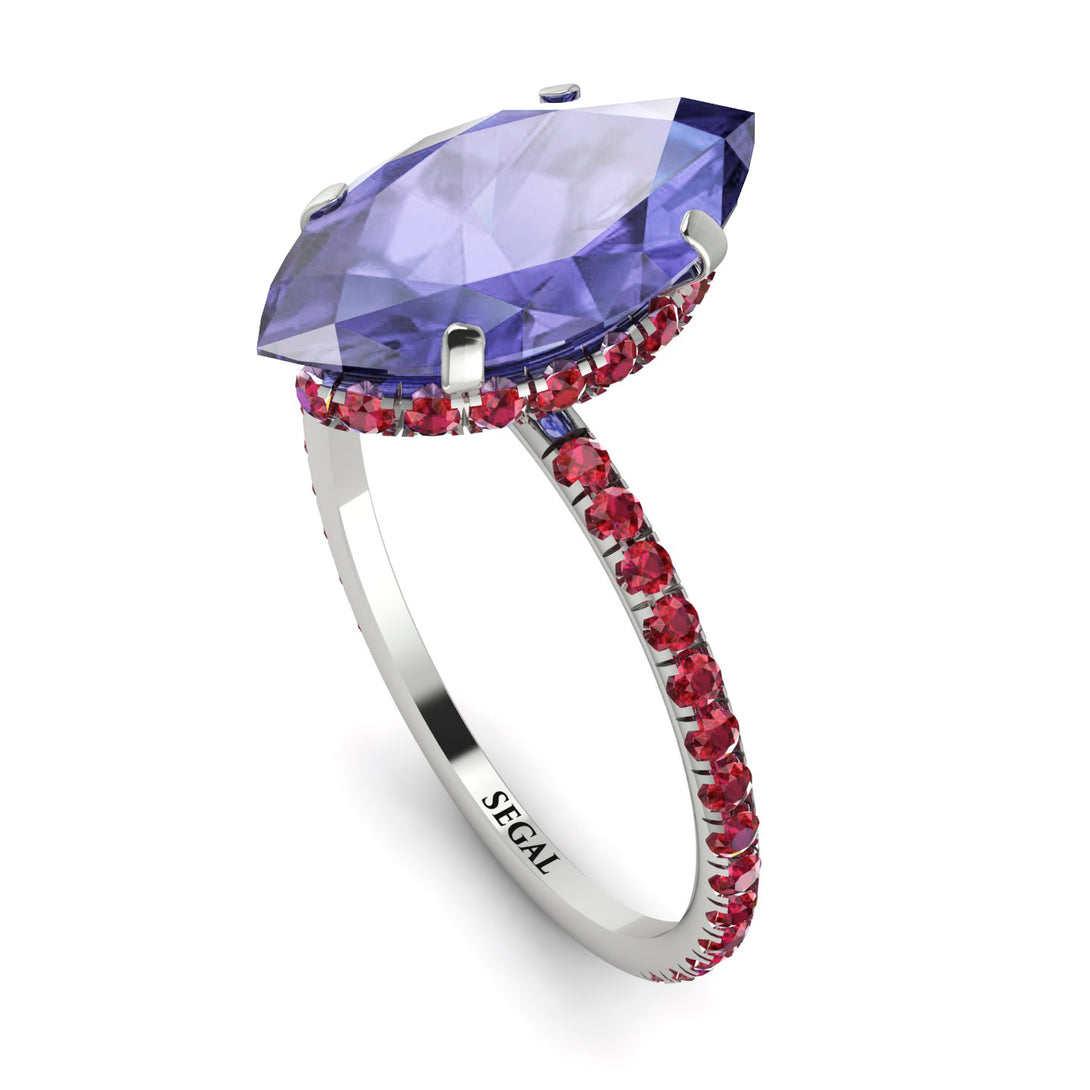 Hidden Halo Marquise Tanzanite Engagement Ring - Journey No. 212