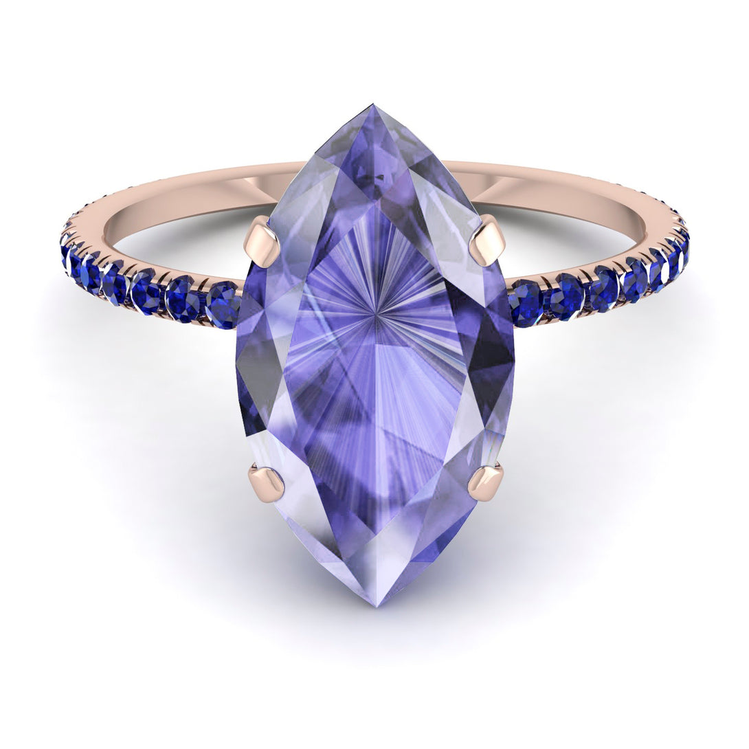 Hidden Halo Marquise Tanzanite Engagement Ring - Journey No. 214