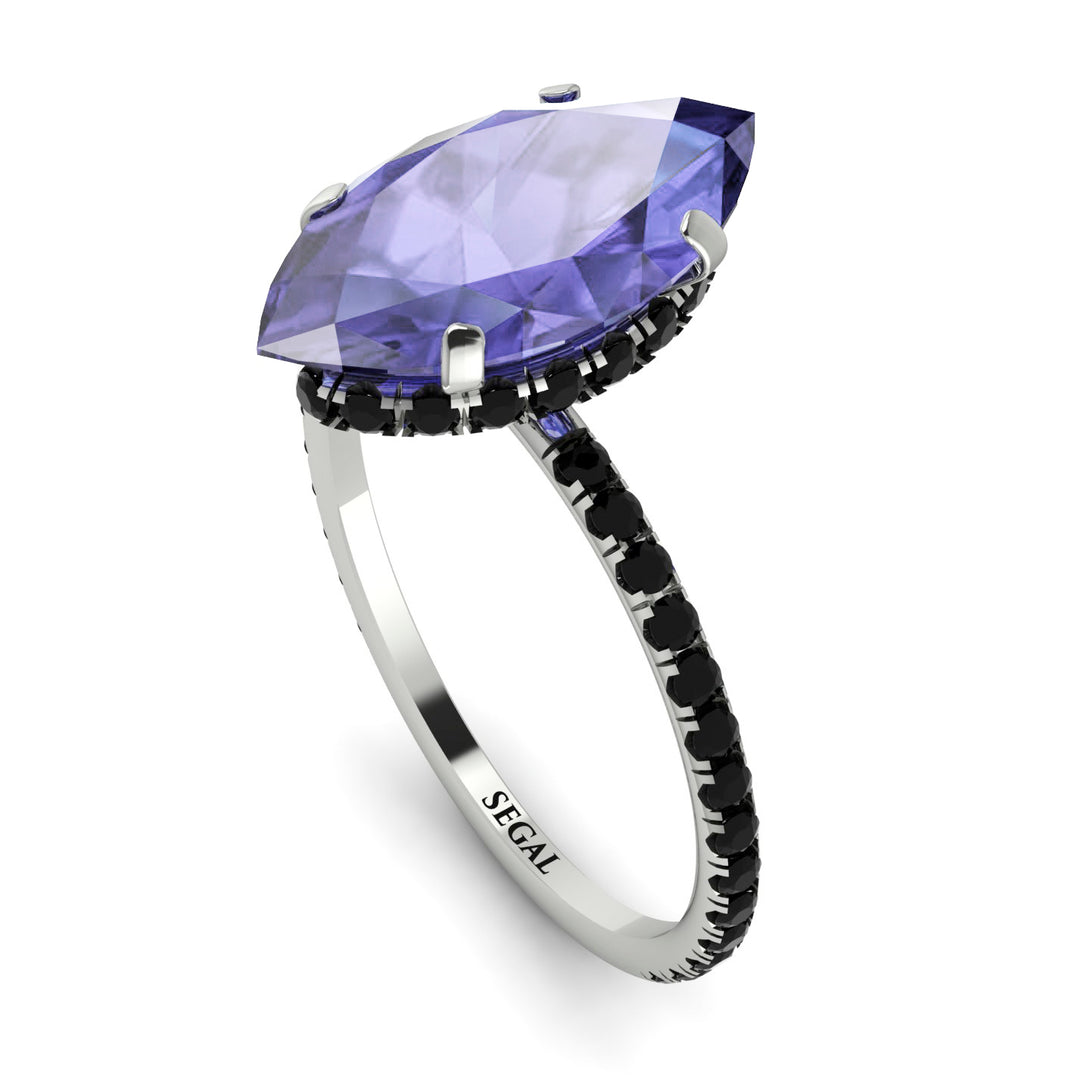 Hidden Halo Marquise Tanzanite Engagement Ring - Journey No. 209