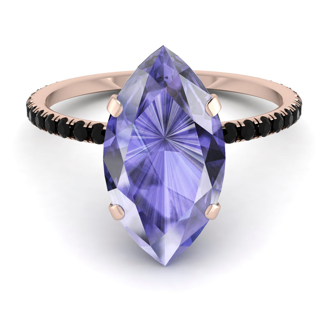 Hidden Halo Marquise Tanzanite Engagement Ring - Journey No. 208