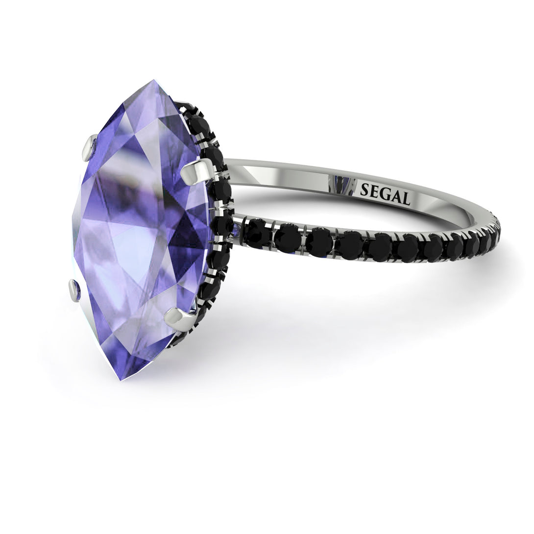 Hidden Halo Marquise Tanzanite Engagement Ring - Journey No. 209