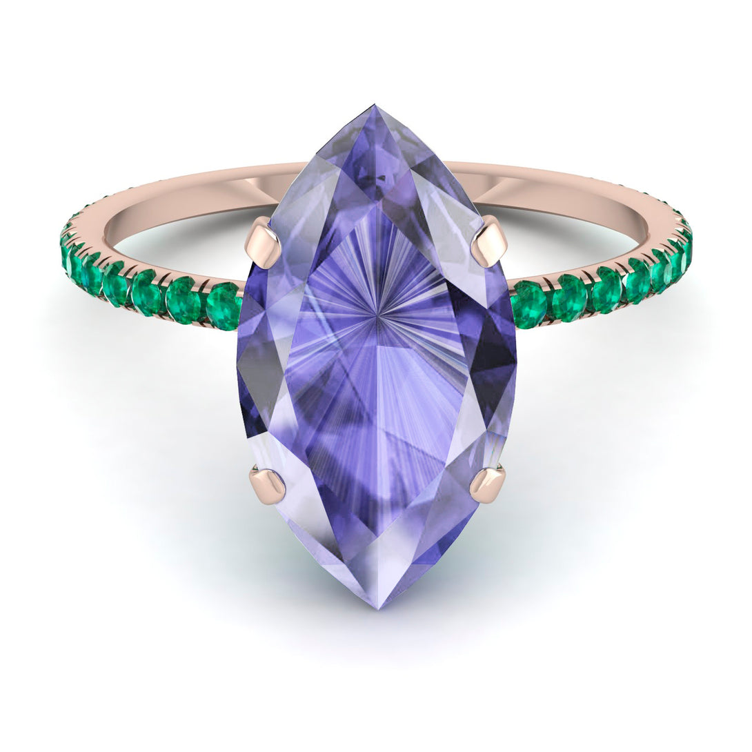 Hidden Halo Marquise Tanzanite Engagement Ring - Journey No. 205