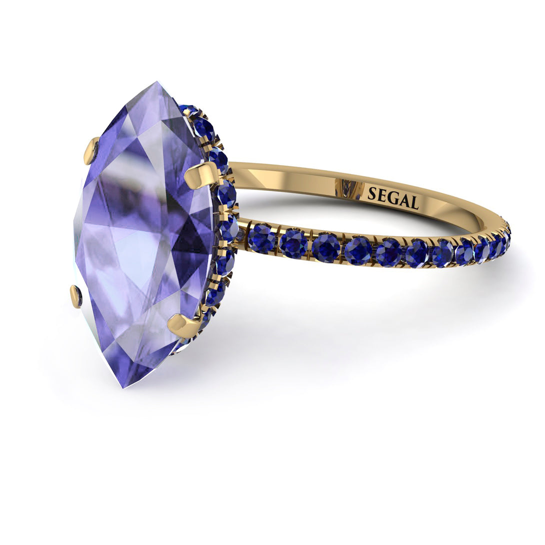 Hidden Halo Marquise Tanzanite Engagement Ring - Journey No. 213