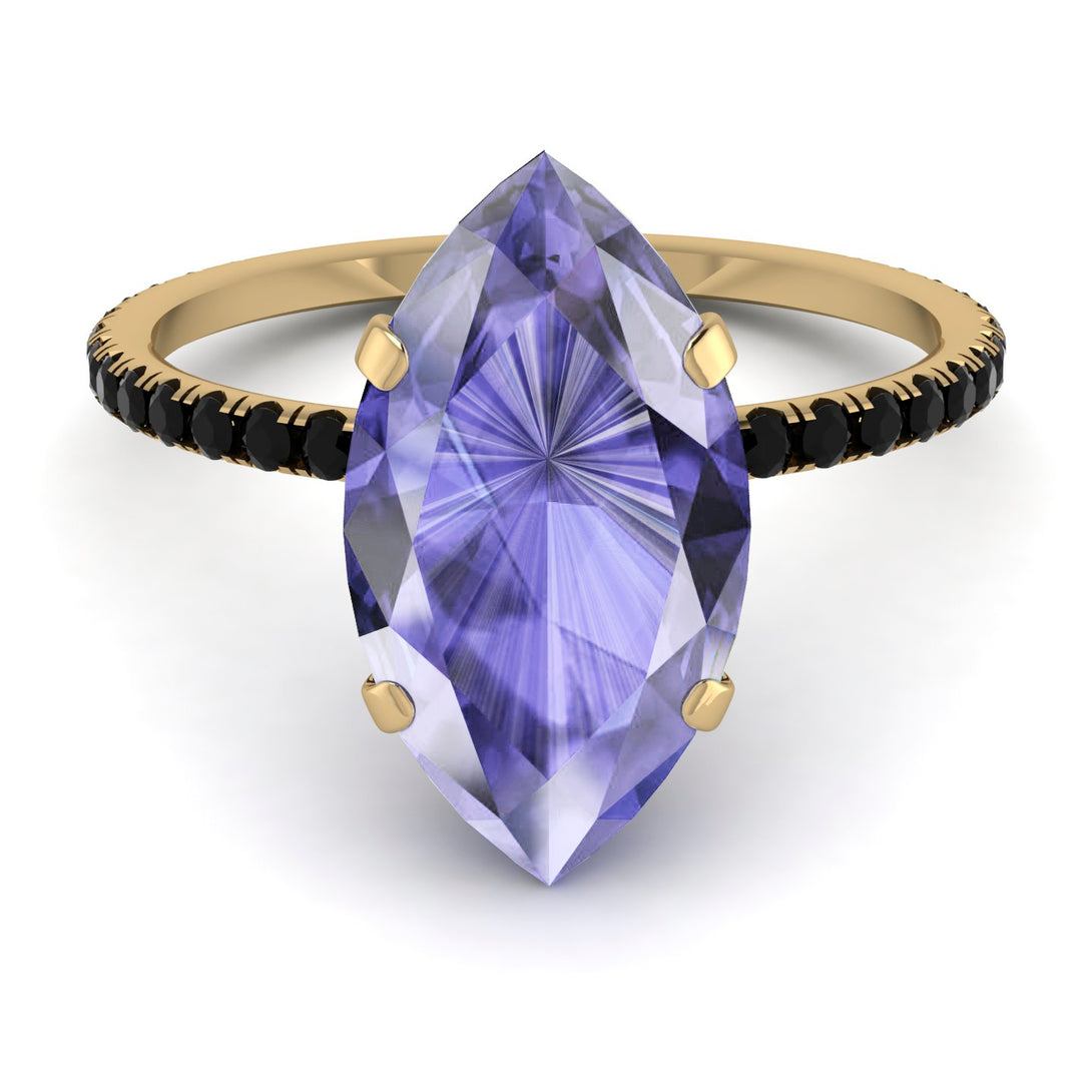 Hidden Halo Marquise Tanzanite Engagement Ring - Journey No. 207
