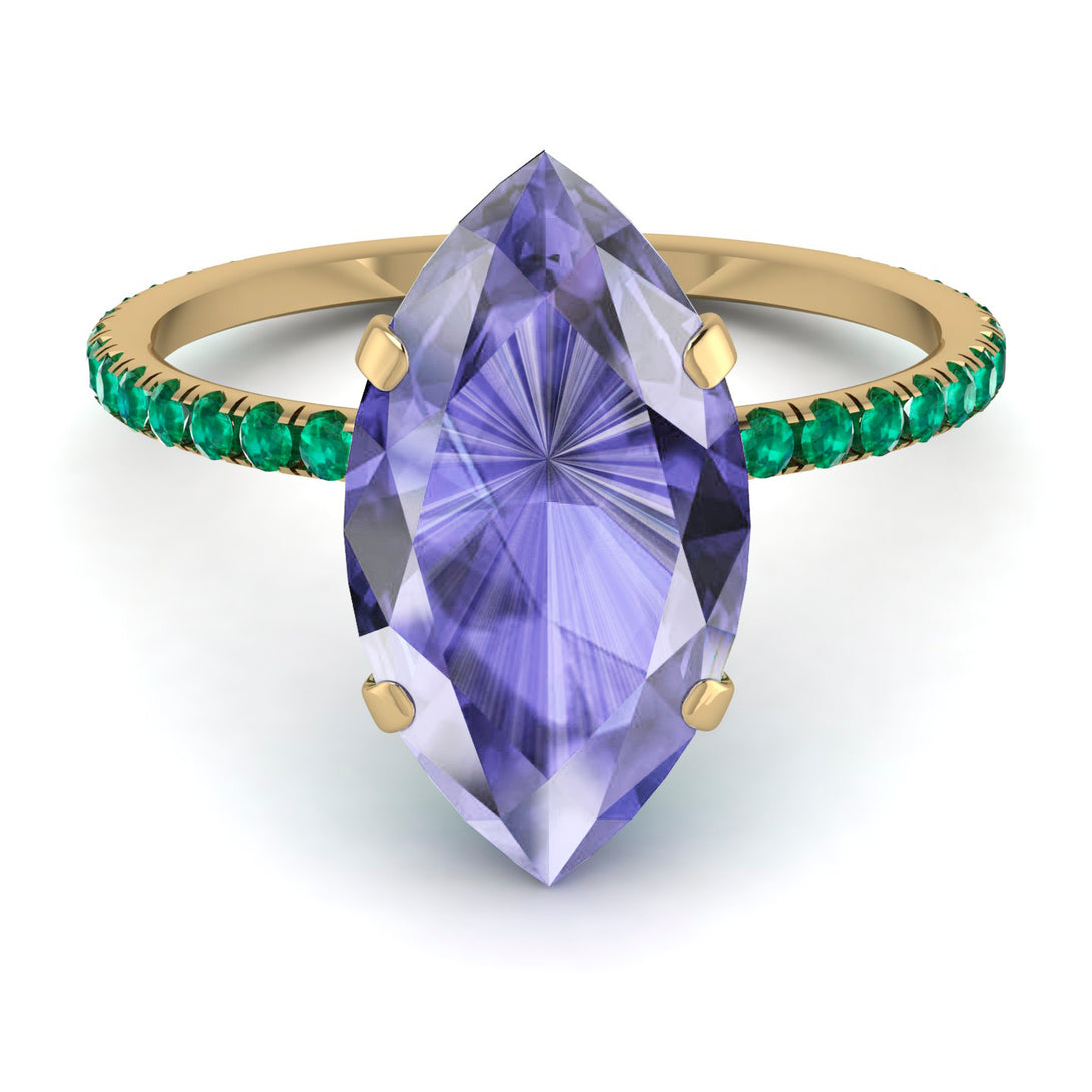 Hidden Halo Marquise Tanzanite Engagement Ring - Journey No. 204