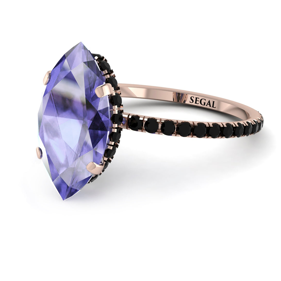 Hidden Halo Marquise Tanzanite Engagement Ring - Journey No. 208