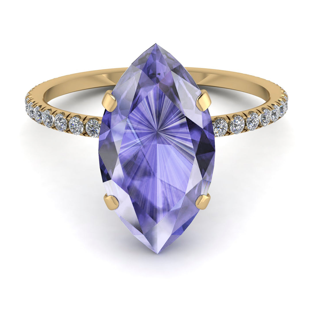 Hidden Halo Marquise Tanzanite Engagement Ring - Journey No. 201