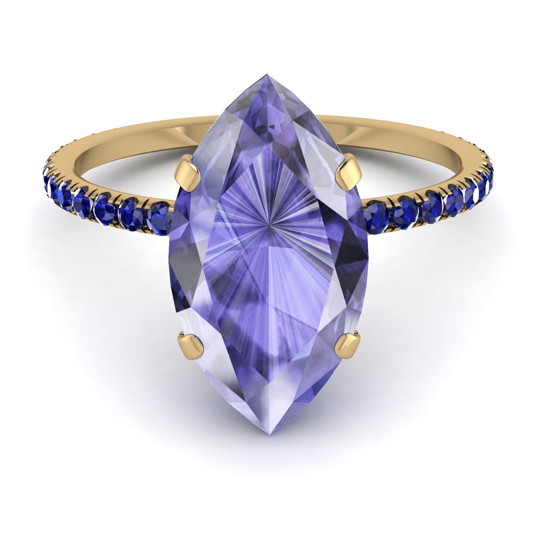 Hidden Halo Marquise Tanzanite Engagement Ring - Journey No. 213