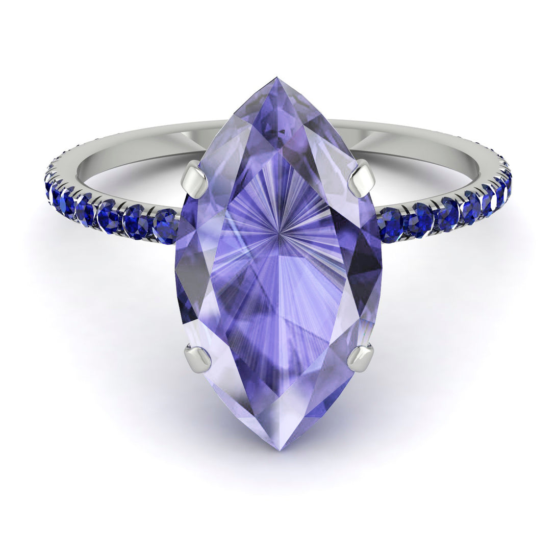 Hidden Halo Marquise Tanzanite Engagement Ring - Journey No. 215