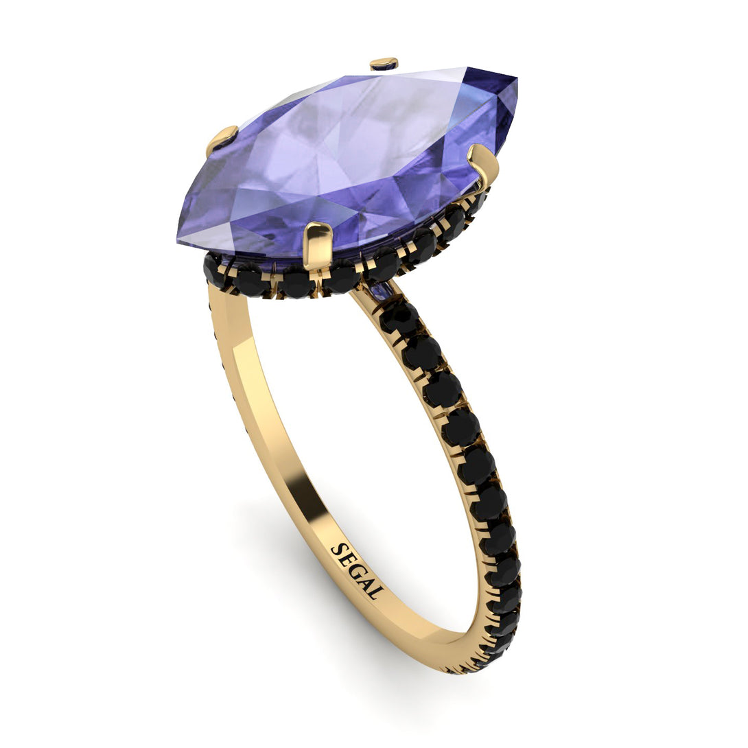 Hidden Halo Marquise Tanzanite Engagement Ring - Journey No. 207