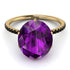 Hidden Halo Oval Amethyst Engagement Ring - Gemma No. 307 image 3