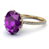 Hidden Halo Oval Amethyst Engagement Ring - Gemma No. 301